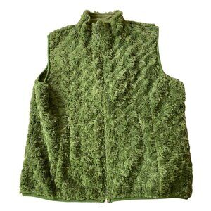 Alps Green Fleece Vest w/ Pockets Full Zip Medium